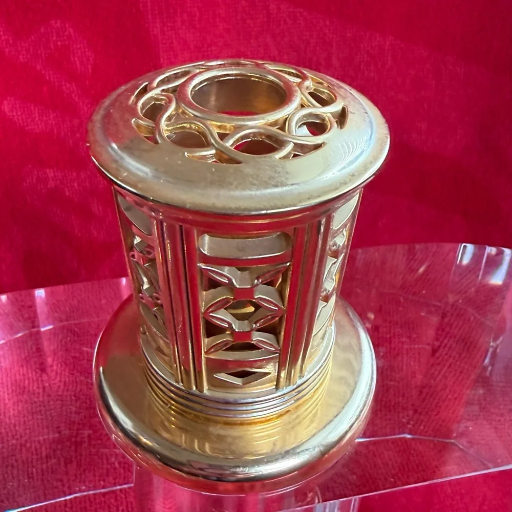 Rare Krystalique Large Fragrance Lamp by Scentier Vintage Crystal Gold Catalytic